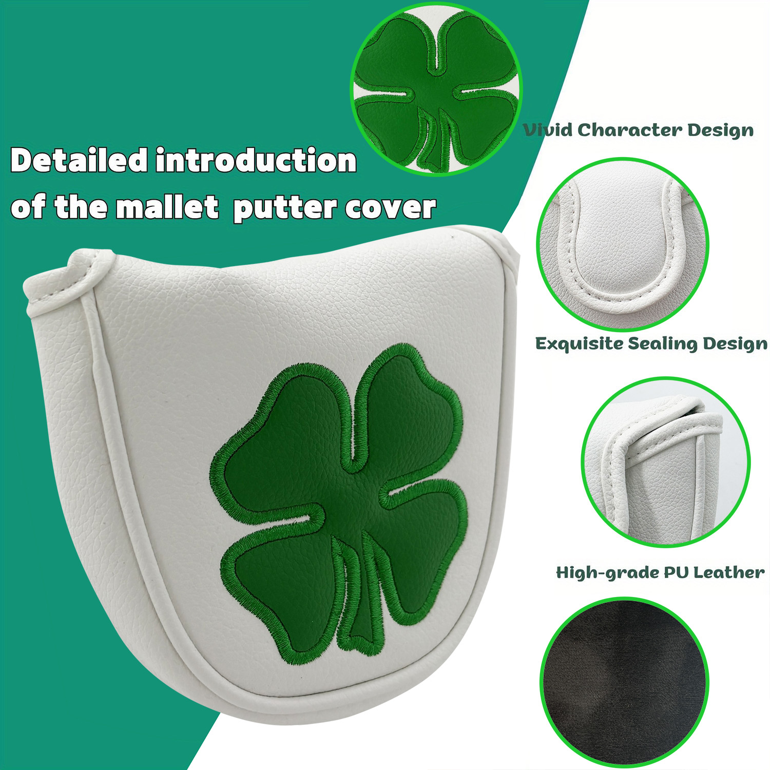 1pc Putter Head Cover, 'Clover - Golf Equipment Suppliers review and price